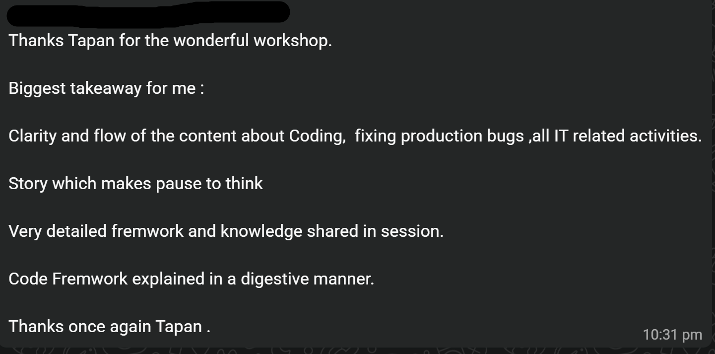 Feedback from IT Leader